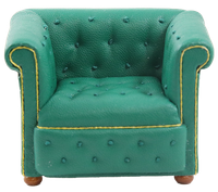 Puppenhaus GrüN Leder Chesterfield Sessel JBM 1:12 Wohnzimmer MöBel
