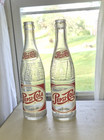 Two Vintage 1950s Pepsi Cola glass Bottles bottled in NY NY — photo 1