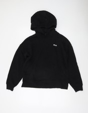 Womens UK M Regular FILA Black Pullover Hoodie