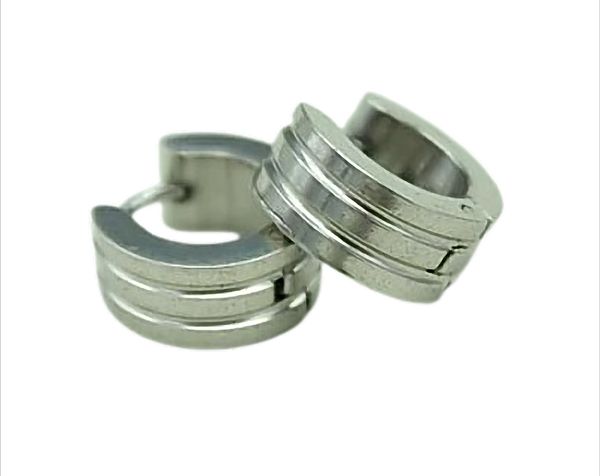 Groove Classic Creolen Edelstahl Mit Rillenstruktur – Ø 15 Mm, 6 Mm Breit-image