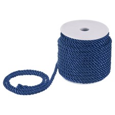 22 Yards Soft Twisted Rope Trim, 5mm Navy Blue Polyester Cord for DIY Craft