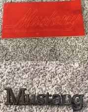 Vtg 70s Ford Mustang Manual And Emblem Lot Oem Fomoco Pony Car 1973 74-