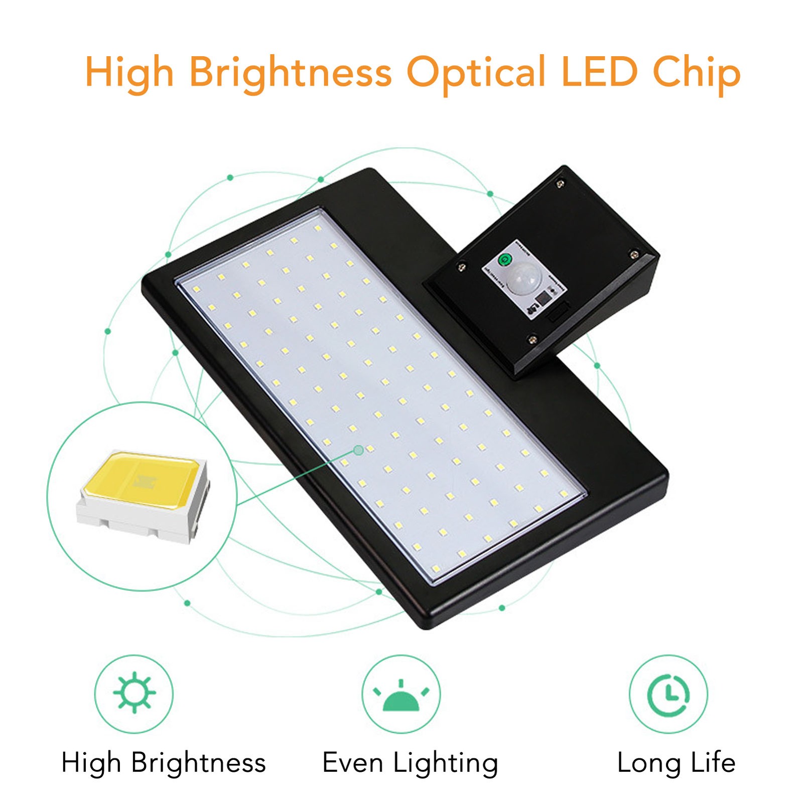 90 LED Solar Street Light Waterproof Human Body Sensor Lamp For Path Garden For