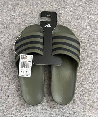 adidas Adilette Aqua Men s Slide Sandals Green/Black Slip-On US Size 10
