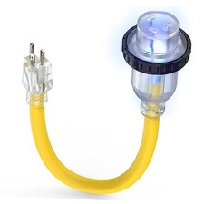 30 Amp to 110 RV Power Adapter, 30Amp to 15Amp RV Plug, Twist 15M/30F Locking