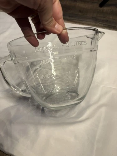 Vintage Anchor Hocking Measuring Batter Bowl #88 Clear Glass 8 Cup 2 Quart USA