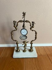 Antique Brass Angel Pocket Watch Stand Europe Collectible