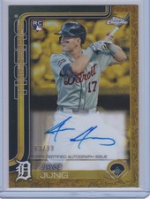2025 Topps Gilded Collection Chrome Gold #CGA-JJU Jace Jung RC Auto 63/99