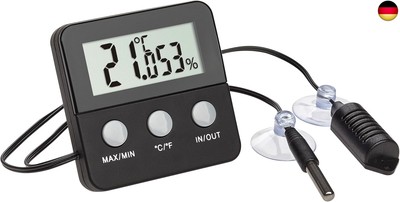 TFA Dostmann Terracheck Digitales Thermo-Hygrometer, 30.5044.01, Kabelfühler 