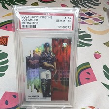 Topps 2002 Pristine Joe Mauer Minnesota Twins #152 Refractor RC /799 PSA 10