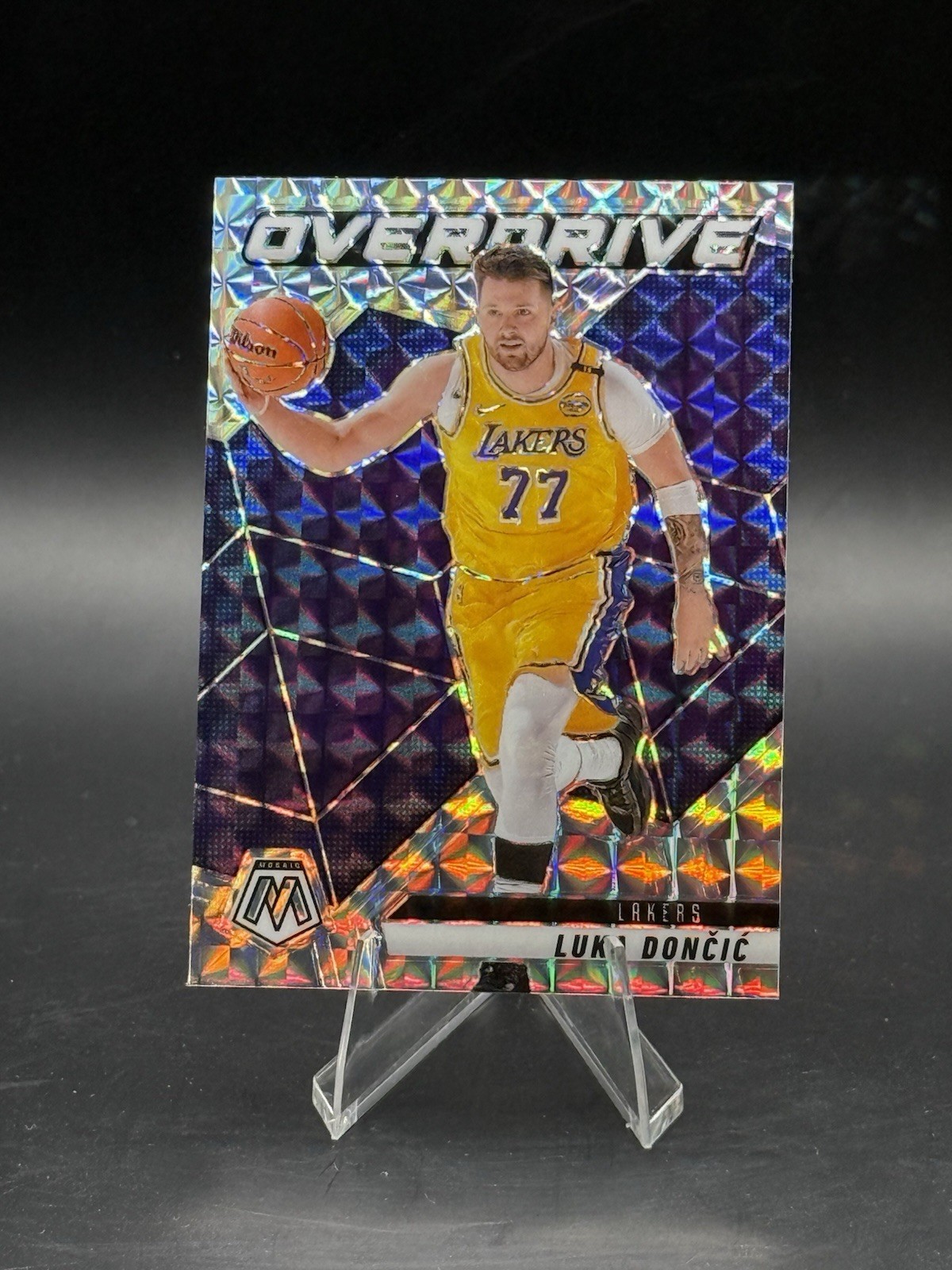 2024-25 Panini Mosaic LUKA DONCIC Silver Mosaic Prizm Overdrive #2 LA Lakers