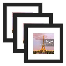 upsimples 6x6 Picture Frame Set of 3, Made of High Definition Glass for 4x4 w...