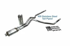 Chevy GMC 1500 19-25 2.5" Stainless Dual Exhaust Kit Magnaflow XL Slash Tip