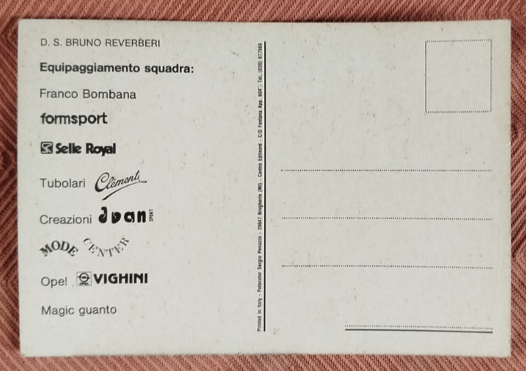 Carte Postale Publicitaire Cyclisme Mapei Worldcup 1999 - Fabriquée En Italie