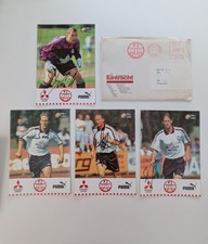 1997 Eintracht Frankfurt Signed Photo Cards x4 + Original Club Envelope Ekstrom