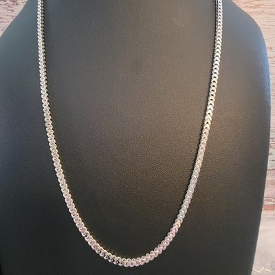 24-inch Franco link chain rhodium finish 2.5mm sterling silver 925