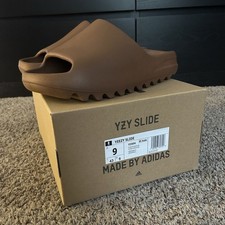 adidas Yeezy Slide Brown Comfort Synthetic Men's Slip On Sandals Size 9