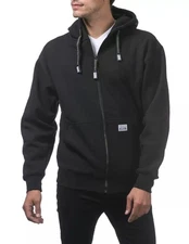 Mens 5XL Black Pro Club Men's Heavyweight Full Zip Fleece Hoodie Heavyweight