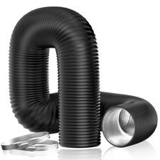 Dryer Vent Hose, 6" Insulated Flexible Duct 8FT with 2 6 x 8 FT, Black 
