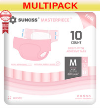 40 x SUNKISS Masterpiece Adult Diapers Pink Ultimate Absorbency S/M - 4 Packs 10
