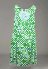 Jude Connally Dress Womens Small Geometric Sheath Sleeveless Pockets Made In USA