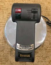 Vitantonio Premier Five of Hearts Pizzelle Waffle Maker Chrome USA Tested 