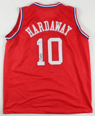 Friendly Confines Tim Hardaway SR Signed Miami Heat Black Jersey (PSA COA) 1989 #14 Overall Pick