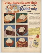 1968 Reddi-Wip Cream Topping 6 Dessert Photos Vintage Magazine Food Print Ad 