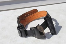 Dutyman Belt 4021U 4 Row Stitch Black Basketweave 2.25 32 Waist Med F21 Aker 564