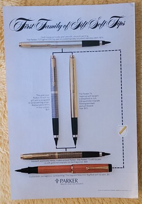 1973 Vintage Parker 75 Pens 7x10'' Print Ad Worlds most Wanted Pens