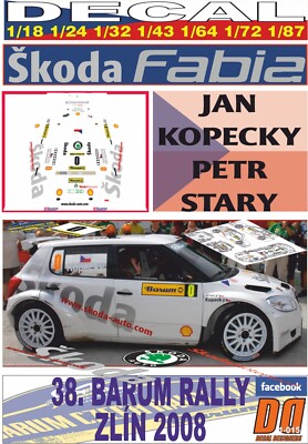 DECAL SKODA FABIA JAN KOPECKY RALLY BARUM ZLIN CAR 0 2008 (05)