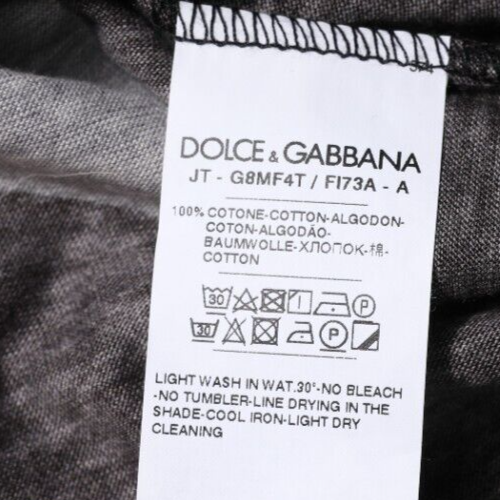 DOLCE & GABBANA T-shirt Black Logo Cotton Crew Neck Men Tee IT48/US38/M 600usd - Afbeelding 6 van 7