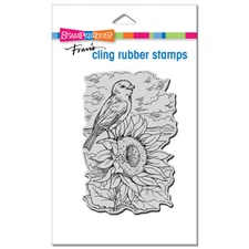 STAMPENDOUS RUBBER STAMPS CLING SUNFLOWER PERCH NEW cling STAMP