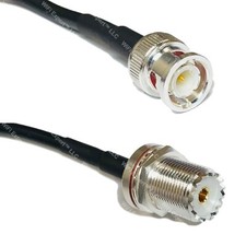 RFC195 Silver BNC MALE to UHF Female BULKHEAD Coax RF Cable USA Lot
