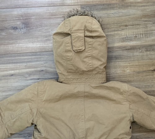 KLEINKIND MÄDCHEN BABY GAP KHAKI CARGO KUNSTFELLBESATZ KAPUZE UTILITY JACKE GRÖSSE 18-24m - Bild 11 von 12