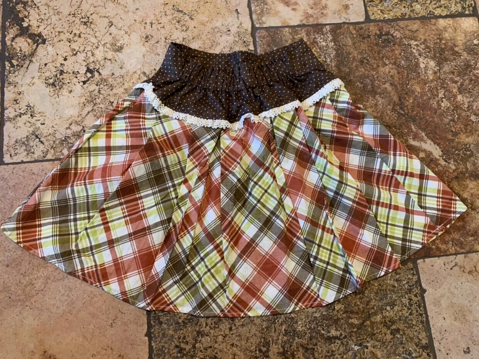 Falda plisada Persnickety talla 8 marrón rojo verde a cuadros Foto 4 de 4