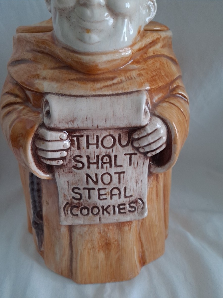 Vintage FRIAR TUCK MONK THOU SHALL NOT STEAL COOKIES Cookie Jar