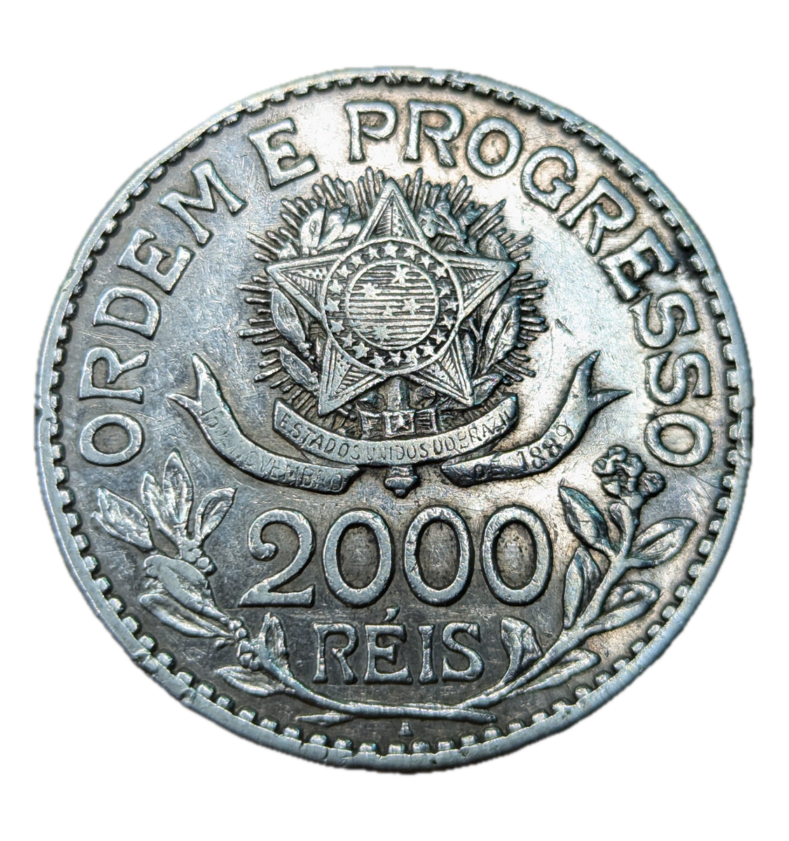 1932年 ブラジル 植民地周年記念硬貨銀貨2000REIS ※商品説明必読