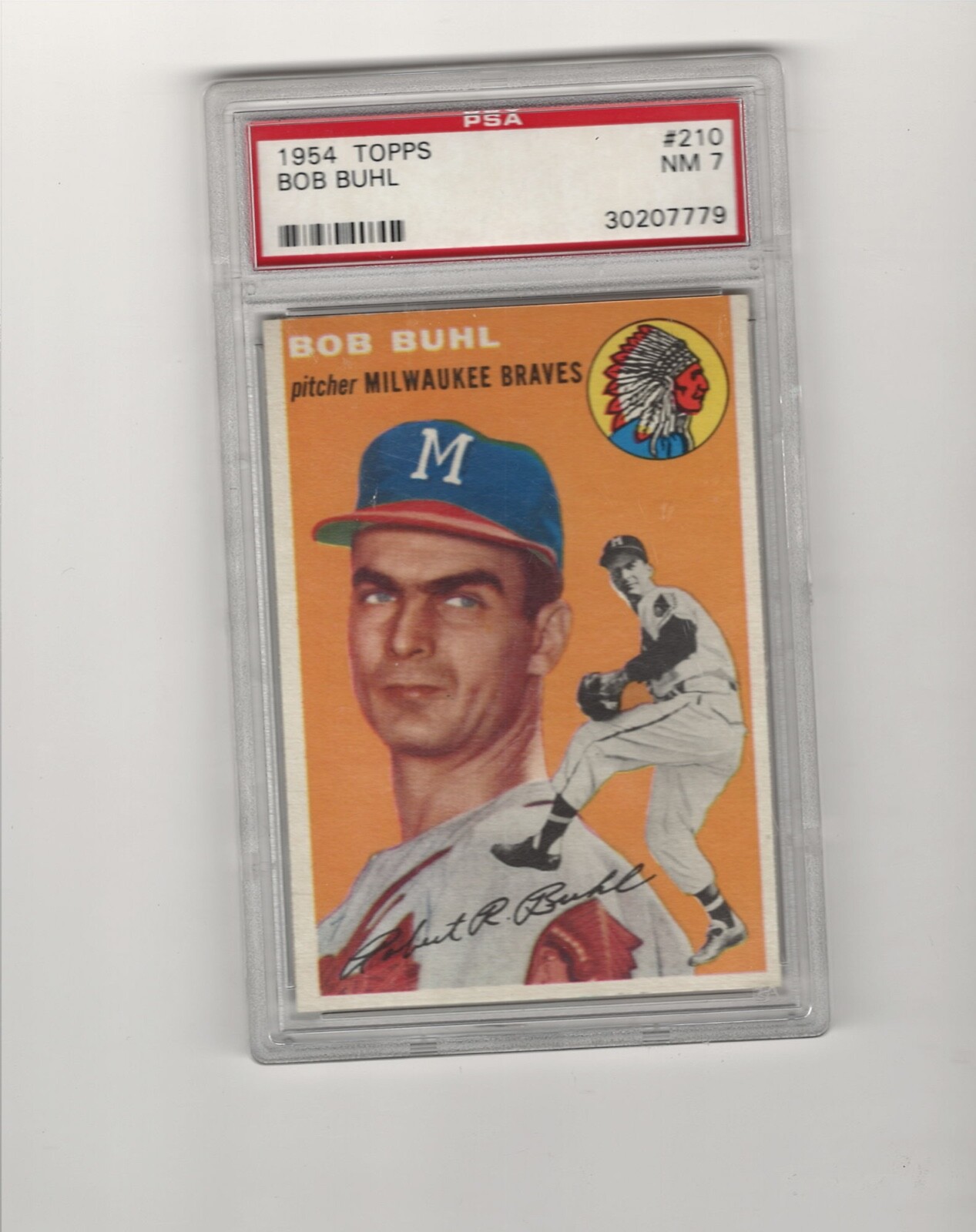 1954 Topps #210 Bob Buhl PSA 7 N M CENTERED