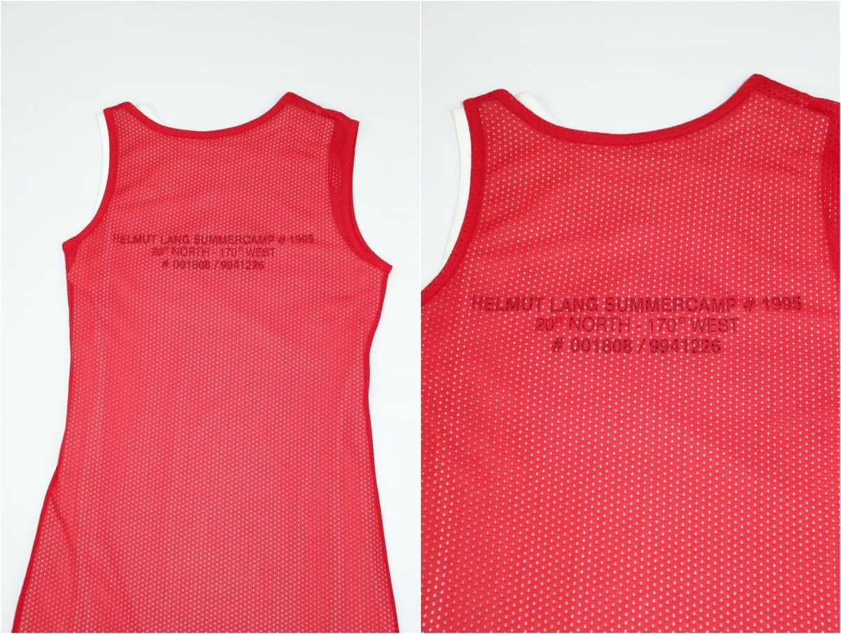 Helmut Lang Re-Edition Fire Red Layered Diamond Head Above Helmut Lang Re-Edition Fire Red Layered Diamond Head Above