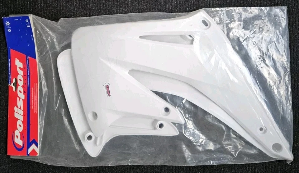 NUEVO POLISPORT HONDA CRF450F 2002-2004 CUCHARAS RADIADOR BLANCO - 8429000001 Foto 2 de 3