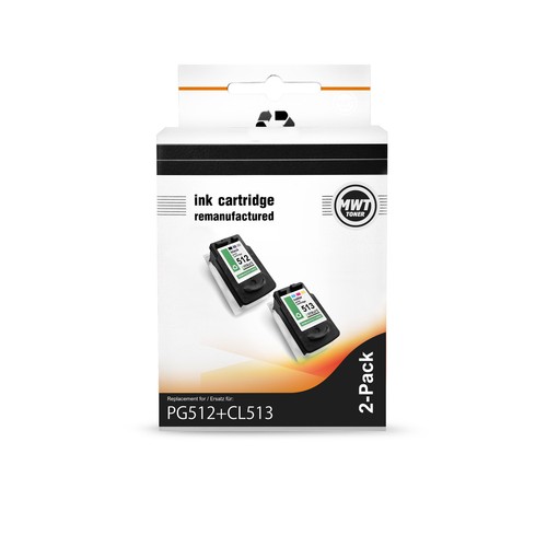 1x Müller Printware cartucce d'inchiostro per Canon MP 235 240 250 252 260 270 280 282 480 495 499 sostituisce PG512 BK