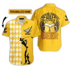 Personalized Golf Hawaiian Shirt Beach Shirt Gift for Men and Women Summer Trip
