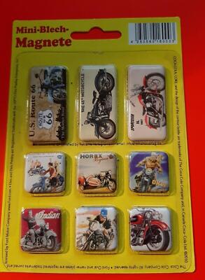 Harley Davidson Magnetset, 9 teilig, Mini-Blech-Magnete, Neu und OVP!