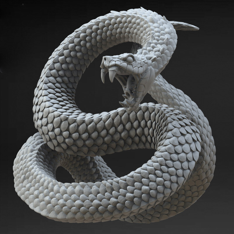 Big Snake Unpainted Figure Blank Kit Model GK 20cm New Hot Toy New