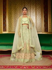 Semi-Stitched Lehenga with Embroidery  Zari Thread Work by Shreekama