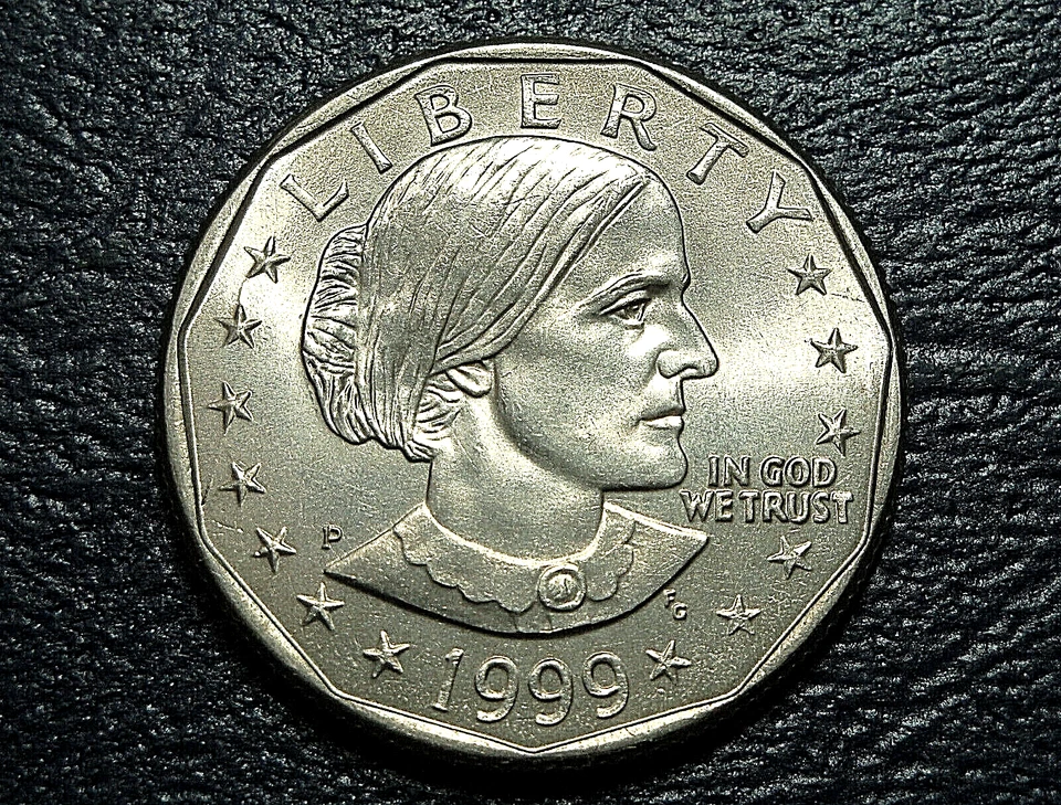 1999P Susan B Anthony Dollar Error - Radial Die Cracked Obverse - KM 207 - AU-BU - Image 2 of 3