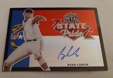 2021 Leaf Metal Draft RYAN CUSICK State Pride BLACK AUTO /15 BRAVES SP-RC1 MINT