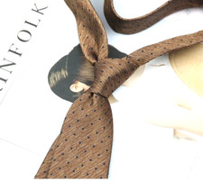 New Classic Polka Dot Brown JACQUARD WOVEN 100 Silk Men's Necktie Tie