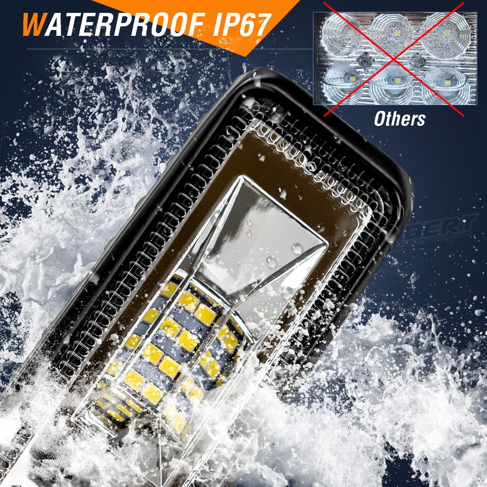 2PCS 6inch 48W CREE FLOOD LED Work driving Lights 12V 24V Boat UTE